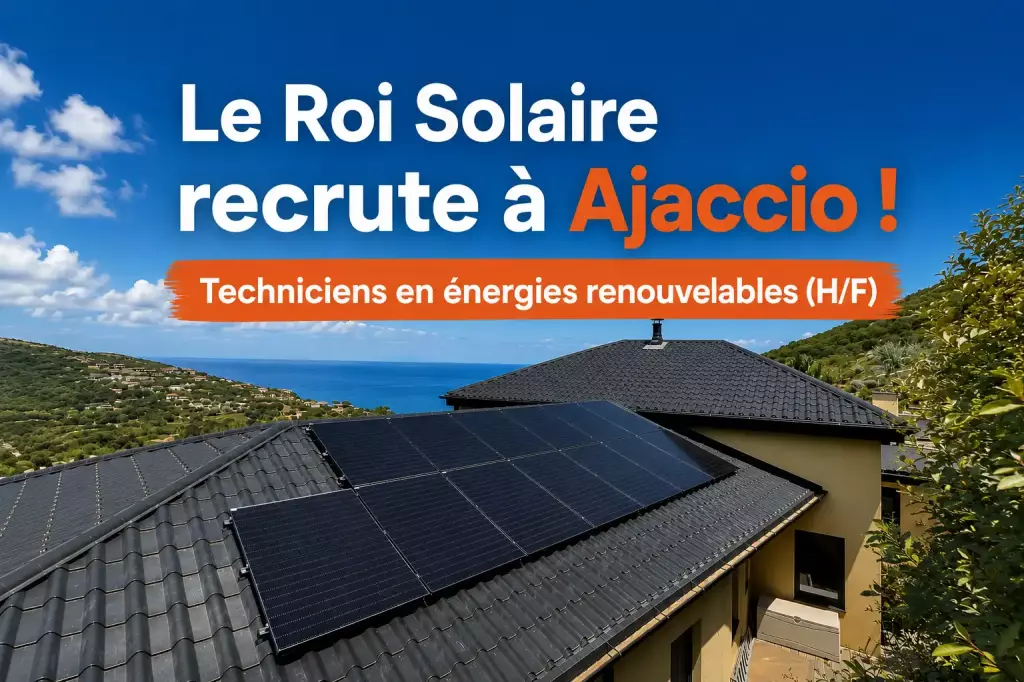 Le Roi Solaire recrute des techniciens en énergies renouvelables à Ajaccio (Corse)
