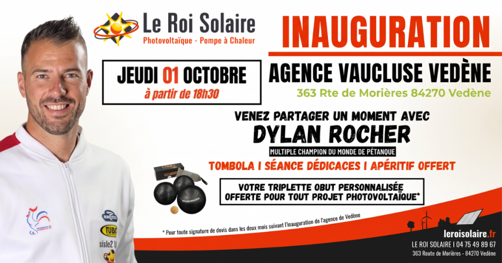 Le Roi Solaire inaugure son agence de Vedène le 1er octobre