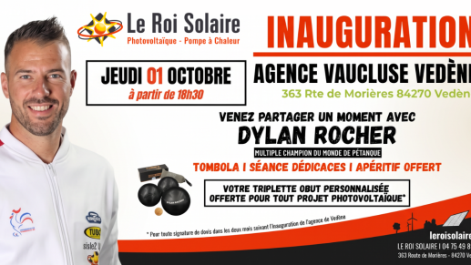 Le Roi Solaire inaugure son agence de Vedène le 1er octobre